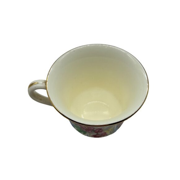 Vintage Flat Demitasse Cup & Saucer Sussex Cherry Chintz by Erphila Germany #3 - Picture 13 of 15